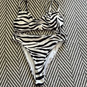 Urban outfitters zebra high waisted two piece